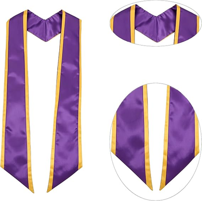 Satin fabric honor stole with stitched gold border