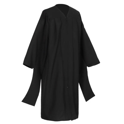 Classic Master’s Cap, Gown and Hood Set for Graduation – Matte Black Academic Regalia