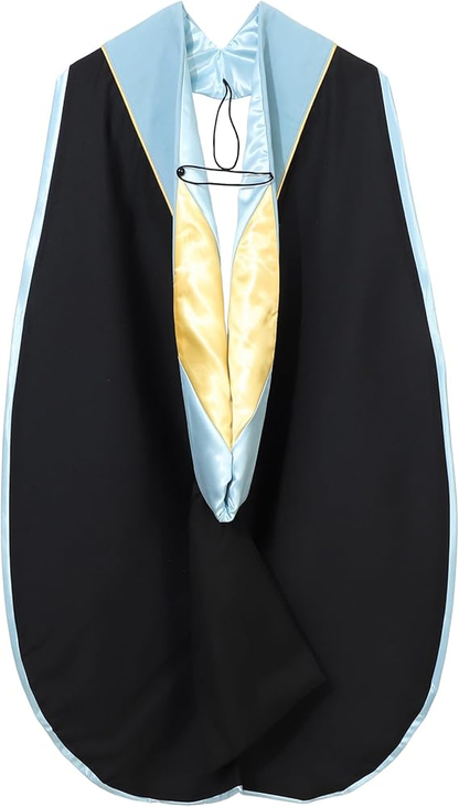 Newrara Deluxe Doctoral Graduation Hood Multiple Colors with Gold Piping