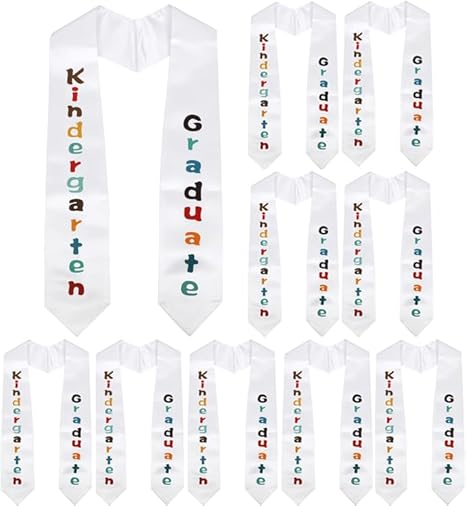 Newrara Unisex Kindergarten/Preschool Graduation Stole with Colorful "Graduate" Print 35''/50''
