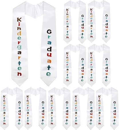 Newrara Unisex Kindergarten/Preschool Graduation Stole with Colorful "Graduate" Print 35''/50''
