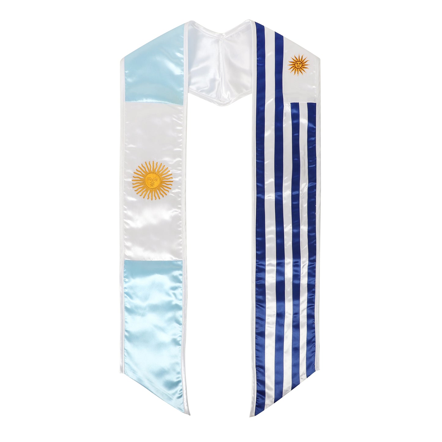 Newrara Unisex National Flag Graduation Stole Embroidery Sash 72''