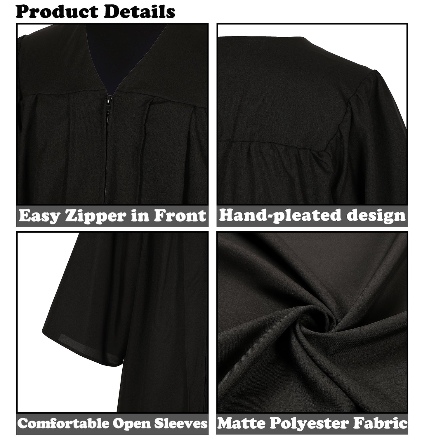 Newrara Matte Adult/Teen Unisex Graduation Gown and Cap set with Tassel