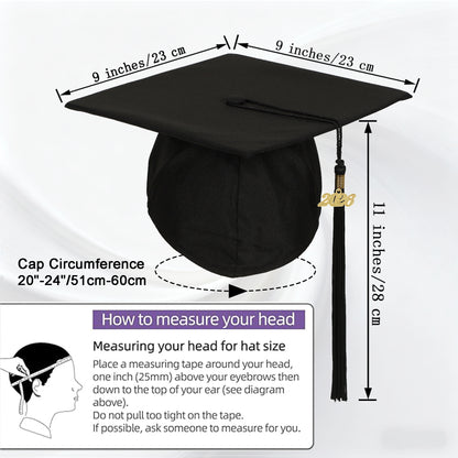 Newrara Unisex Adult/Teen Matte Graduation Cap with Tassel & Year Charm