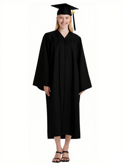Newrara Matte Adult/Teen Unisex Graduation Gown and Cap set with Tassel