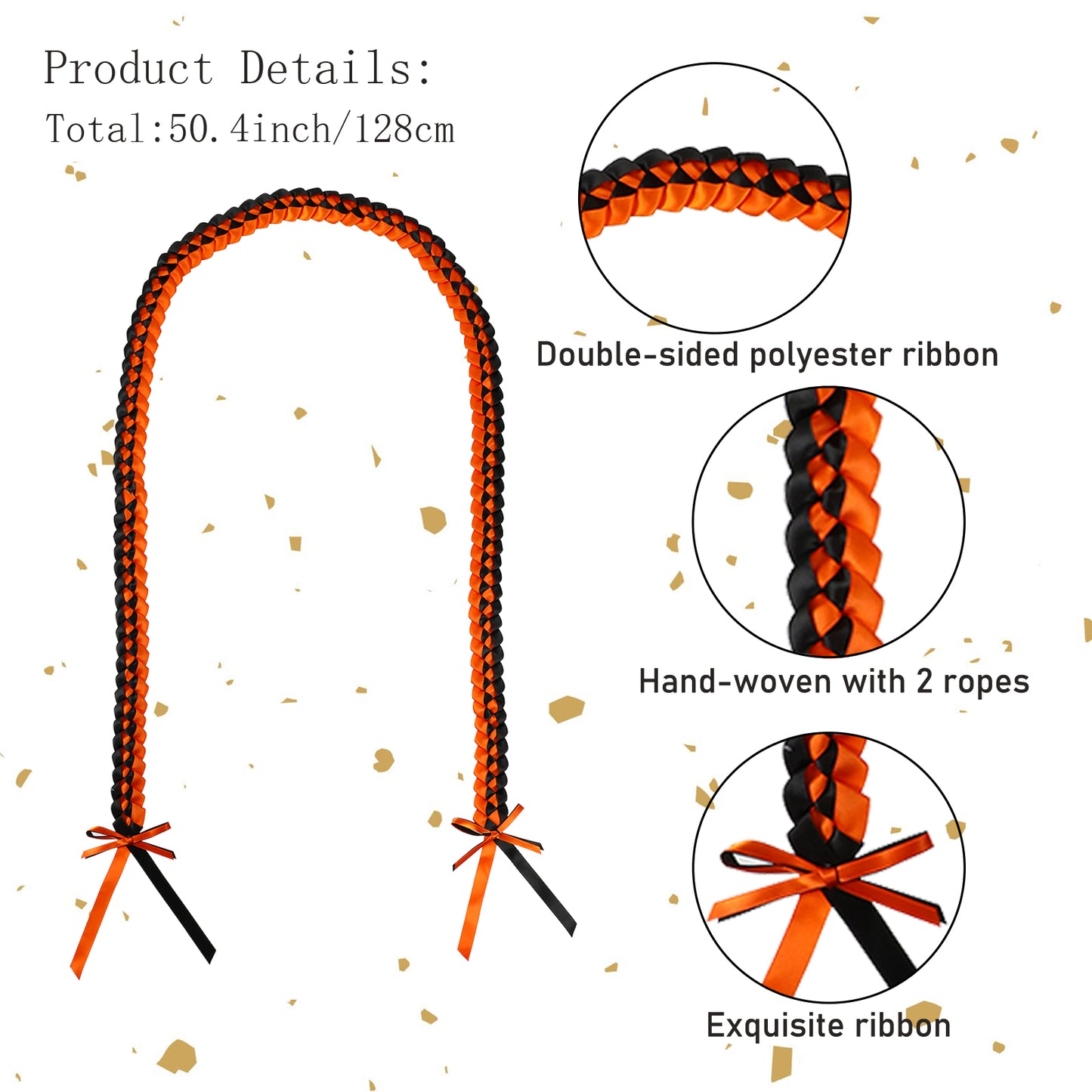 Detailed view of multi-layer ribbon lei craftsmanship