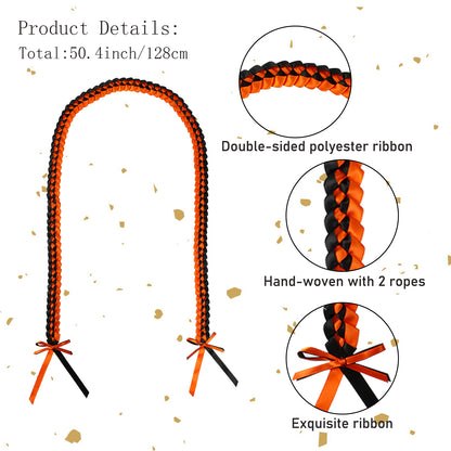 Detailed view of multi-layer ribbon lei craftsmanship