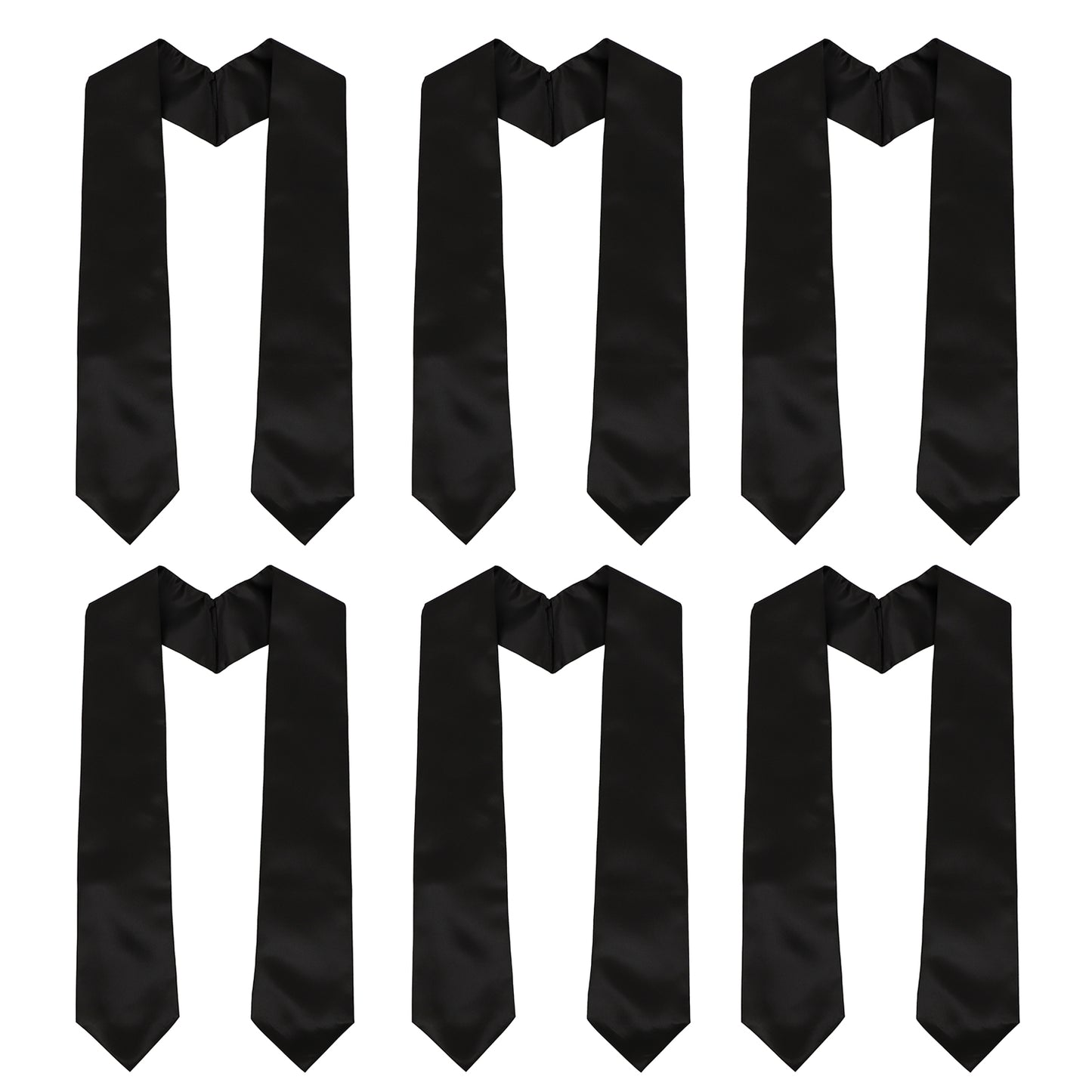 Newrara 6-pieces Unisex Adults Plain Graduation Stoles 60''/72''