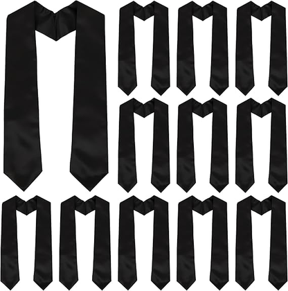 Newrara 12-pieces Unisex Adults Plain Graduation Stoles 60''/72''