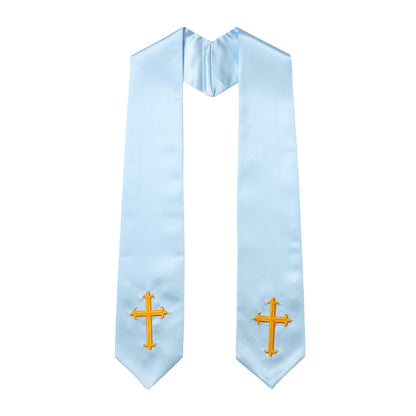 Newrara Traditional Church Choir Stole with Embroidered Cross 60''