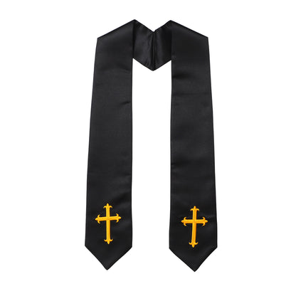 Newrara Traditional Church Choir Stole with Embroidered Cross 60''