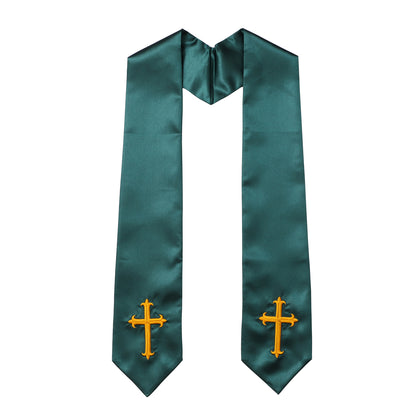 Newrara Traditional Church Choir Stole with Embroidered Cross 60''