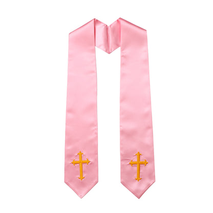 Newrara Traditional Church Choir Stole with Embroidered Cross 60''