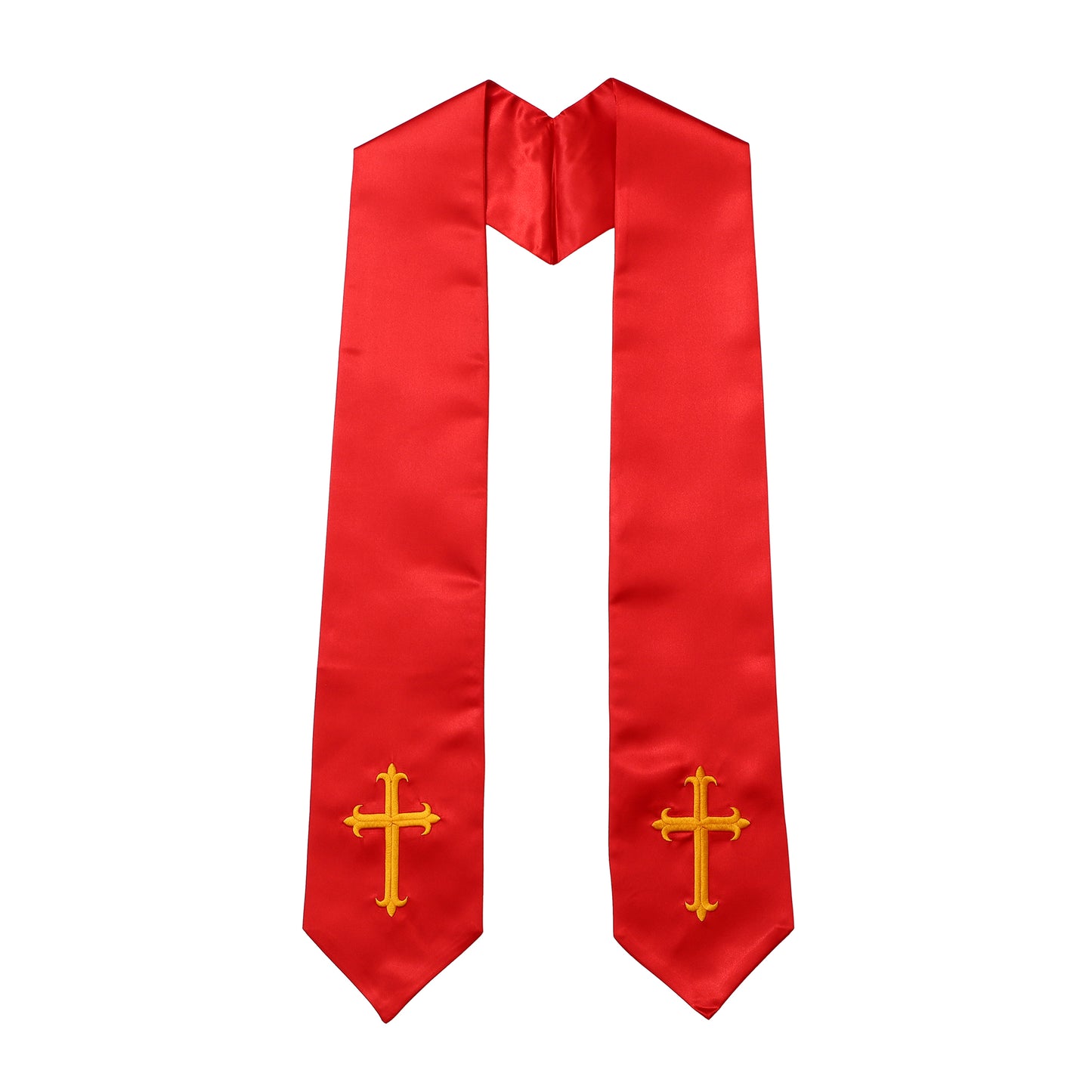 Newrara Traditional Church Choir Stole with Embroidered Cross 60''