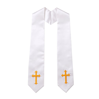 Newrara Traditional Church Choir Stole with Embroidered Cross 60''
