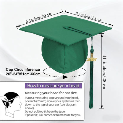 Newrara Unisex Adult/Teen Matte Graduation Cap with Tassel & Year Charm
