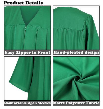 Newrara Matte Adult/Teen Unisex Graduation Gown and Cap set with Tassel