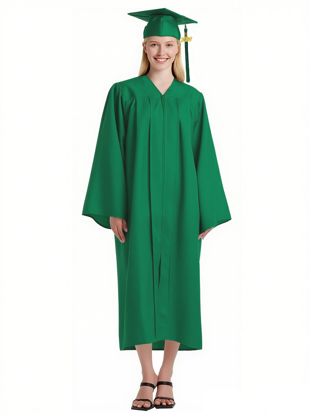 Newrara Matte Adult/Teen Unisex Graduation Gown and Cap set with Tassel