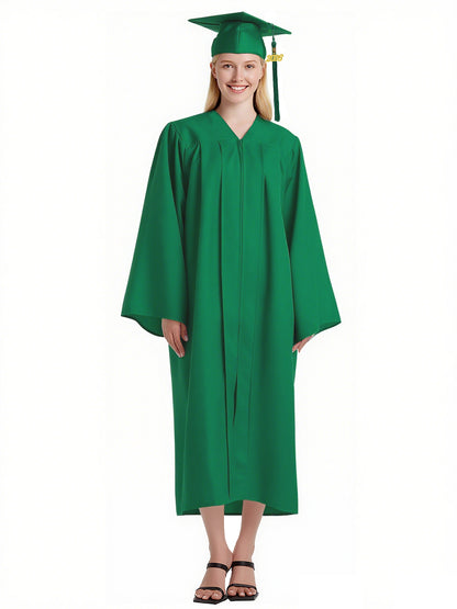 Newrara Matte Adult/Teen Unisex Graduation Gown and Cap set with Tassel