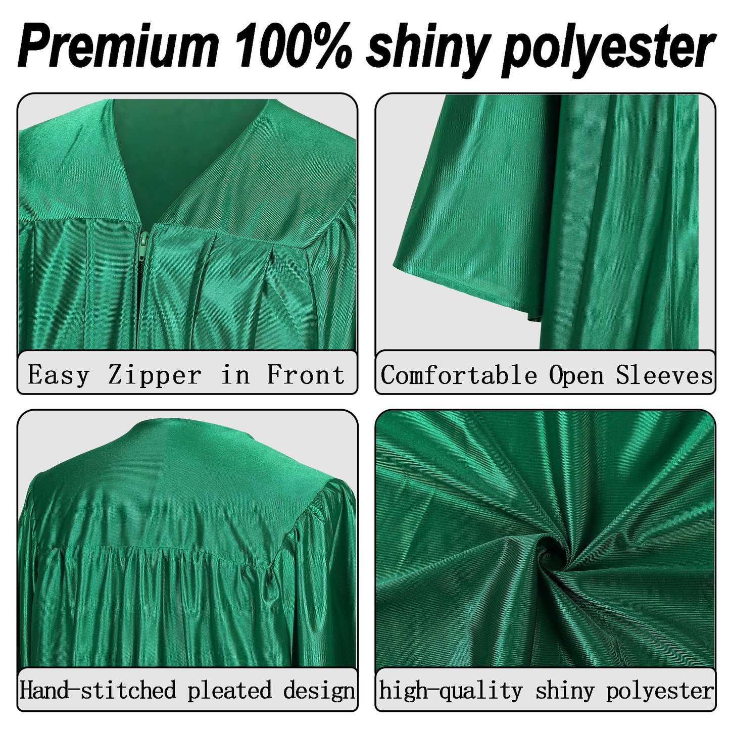 Newrara Graduation Adult/Teen Gown with Gold Stole & Cap Set