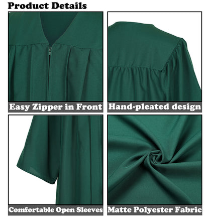 Newrara Matte Adult/Teen Unisex Graduation Gown and Cap set with Tassel