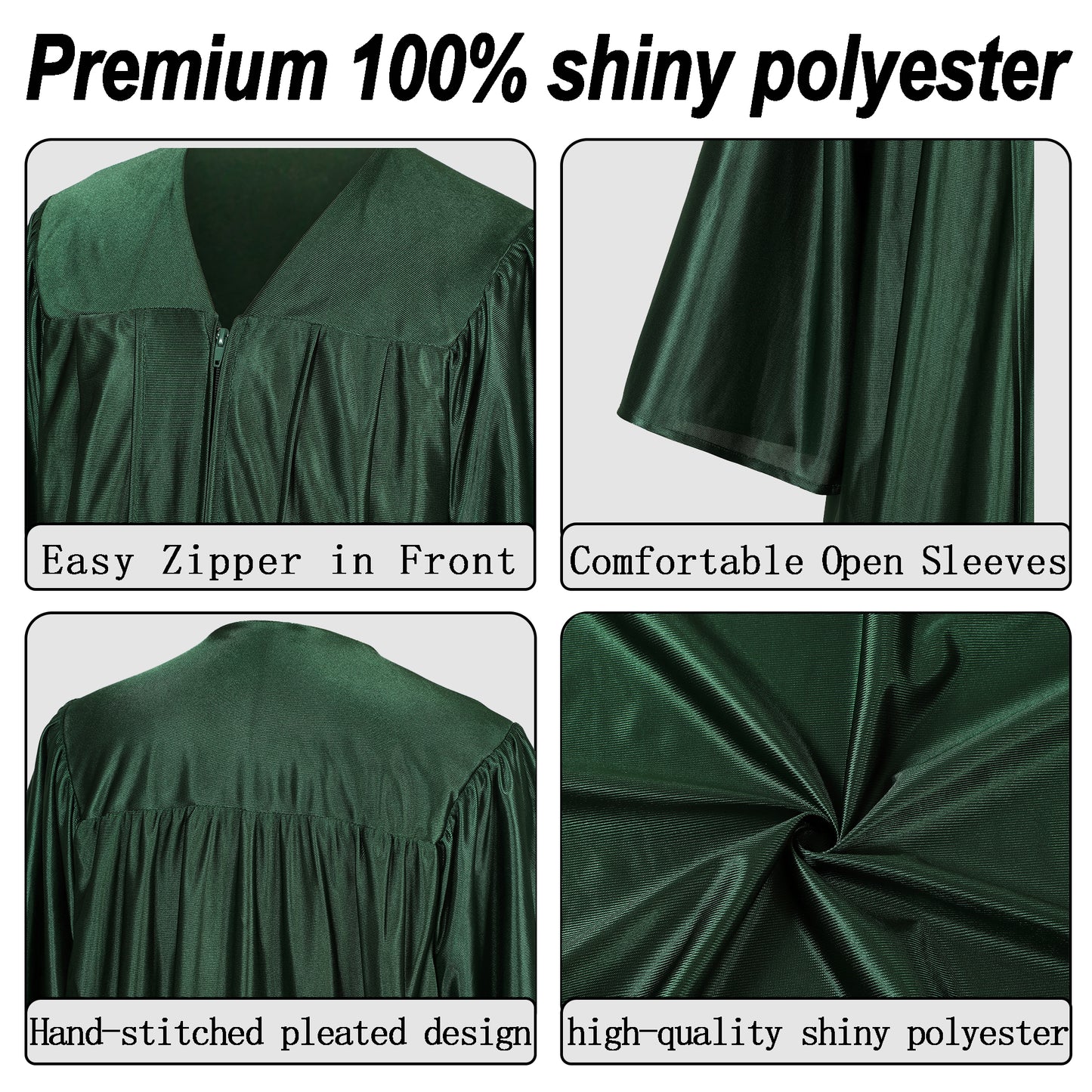 Newrara Graduation Adult/Teen Gown with Gold Stole & Cap Set