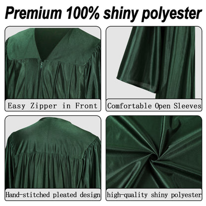 Newrara Graduation Adult/Teen Gown with Gold Stole & Cap Set