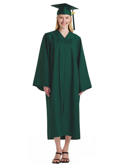 Newrara Matte Adult/Teen Unisex Graduation Gown and Cap set with Tassel