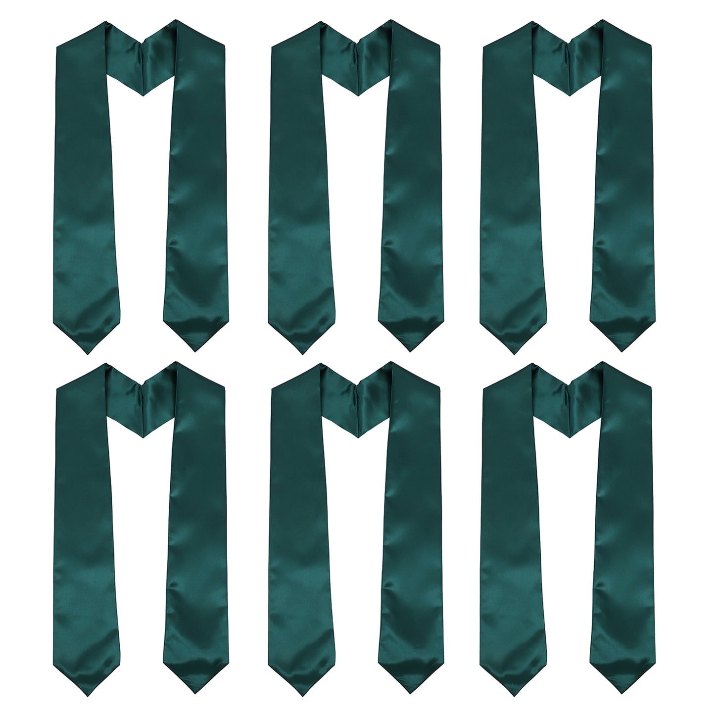 Newrara 6-pieces Unisex Adults Plain Graduation Stoles 60''/72''