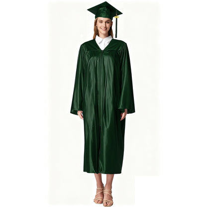 Newrara Shiny Adult/Teen Unisex Graduation Gown and Cap set with Tassel