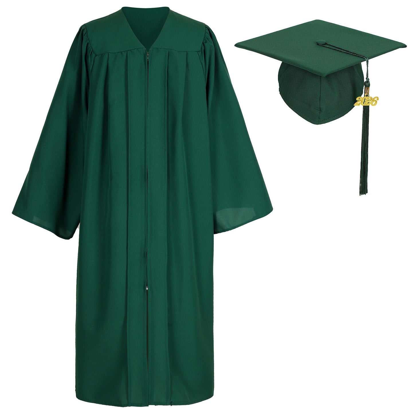 Newrara Matte Adult/Teen Unisex Graduation Gown and Cap set with Tassel