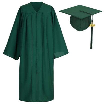 Newrara Matte Adult/Teen Unisex Graduation Gown and Cap set with Tassel