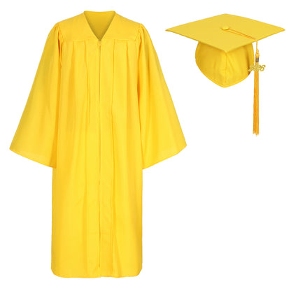 Newrara Matte Adult/Teen Unisex Graduation Gown and Cap set with Tassel