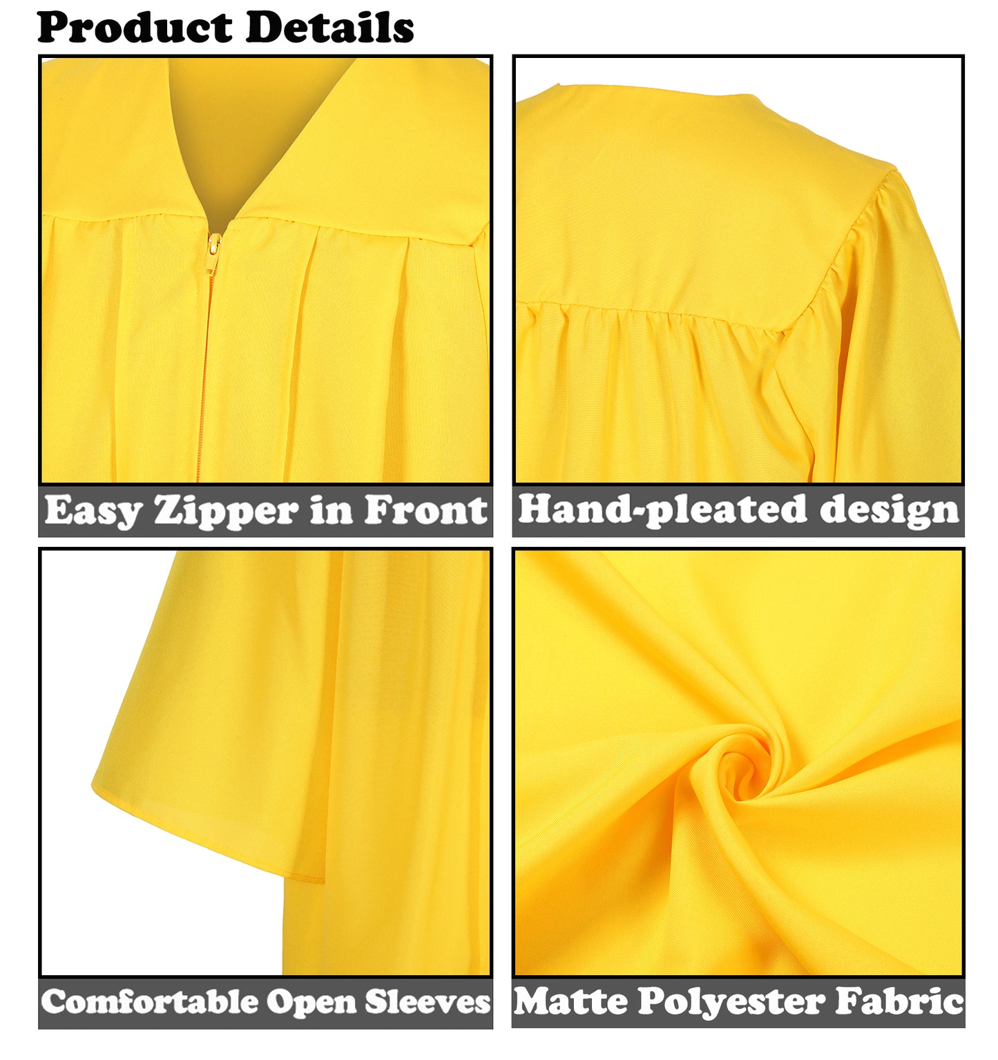 Newrara Matte Adult/Teen Unisex Graduation Gown and Cap set with Tassel