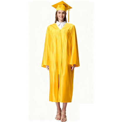 Newrara Shiny Adult/Teen Unisex Graduation Gown and Cap set with Tassel