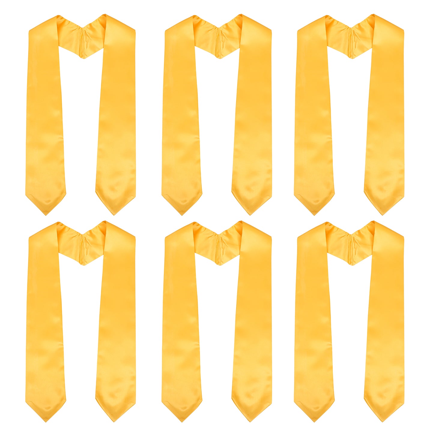 Newrara 6-pieces Unisex Adults Plain Graduation Stoles 60''/72''