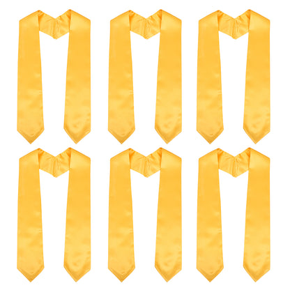 Newrara 6-pieces Unisex Adults Plain Graduation Stoles 60''/72''