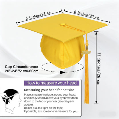 Newrara Unisex Adult/Teen Matte Graduation Cap with Tassel & Year Charm