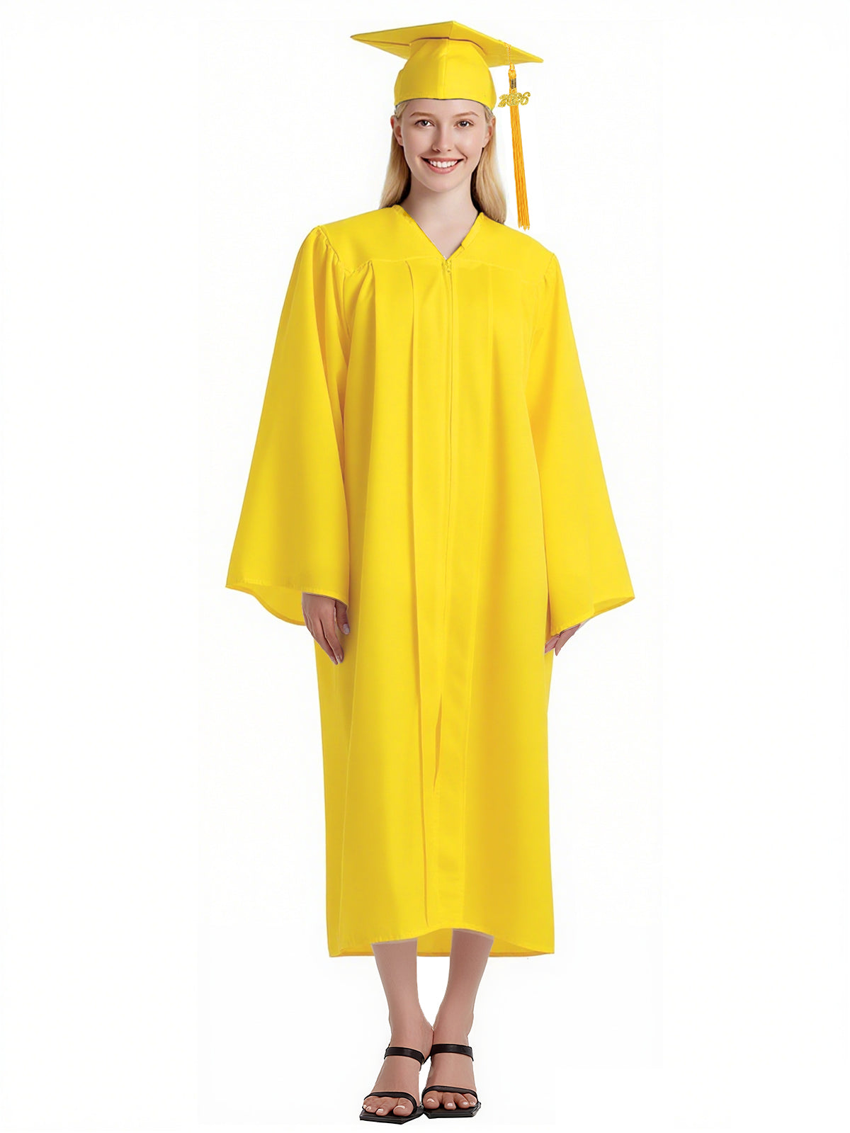 Newrara Matte Adult/Teen Unisex Graduation Gown and Cap set with Tassel