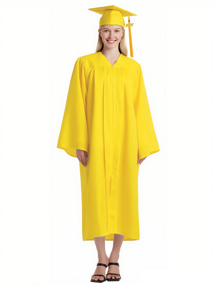 Newrara Matte Adult/Teen Unisex Graduation Gown and Cap set with Tassel