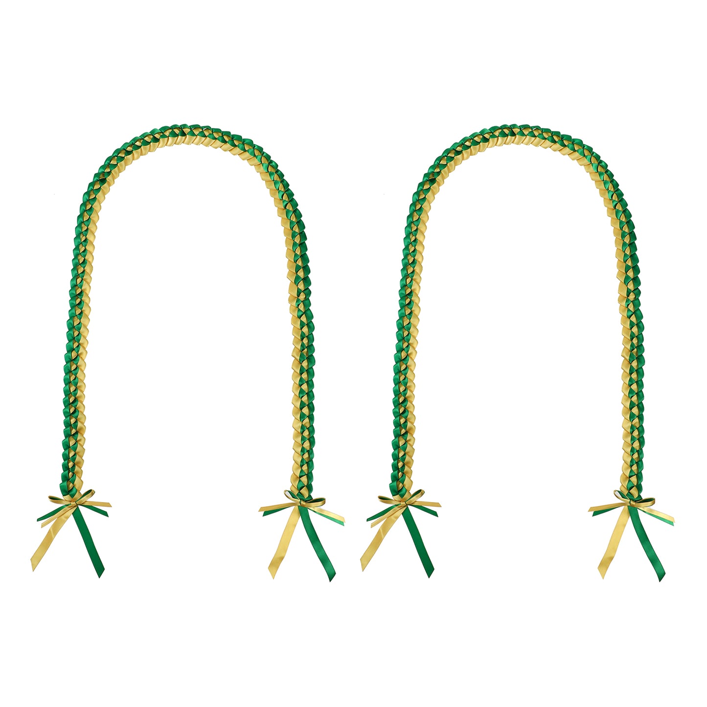 2pcs graduation ribbon lei in classic braided design
