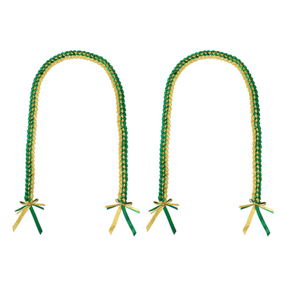 2pcs graduation ribbon lei in classic braided design
