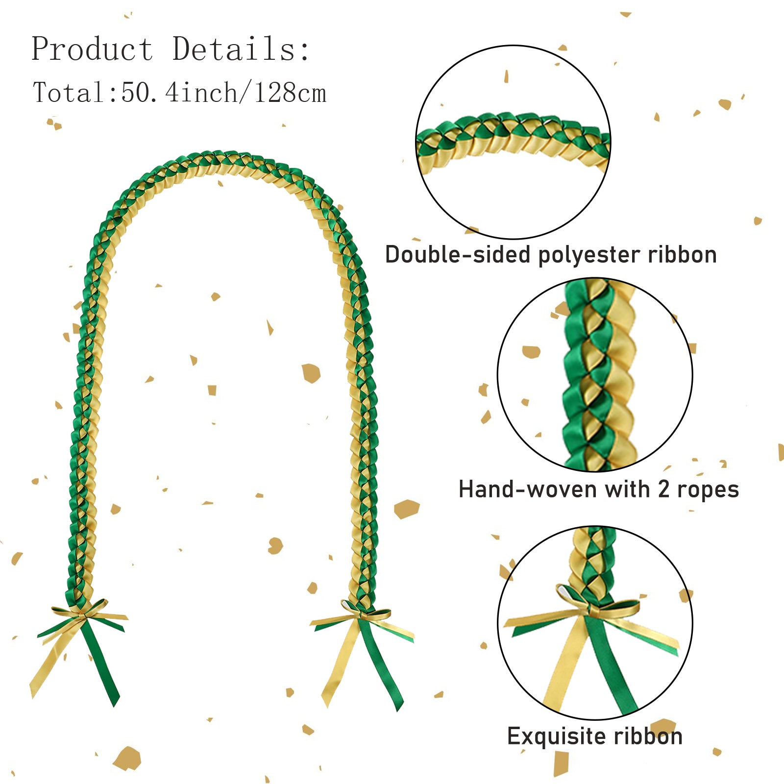 Detailed view of multi-layer ribbon lei craftsmanship