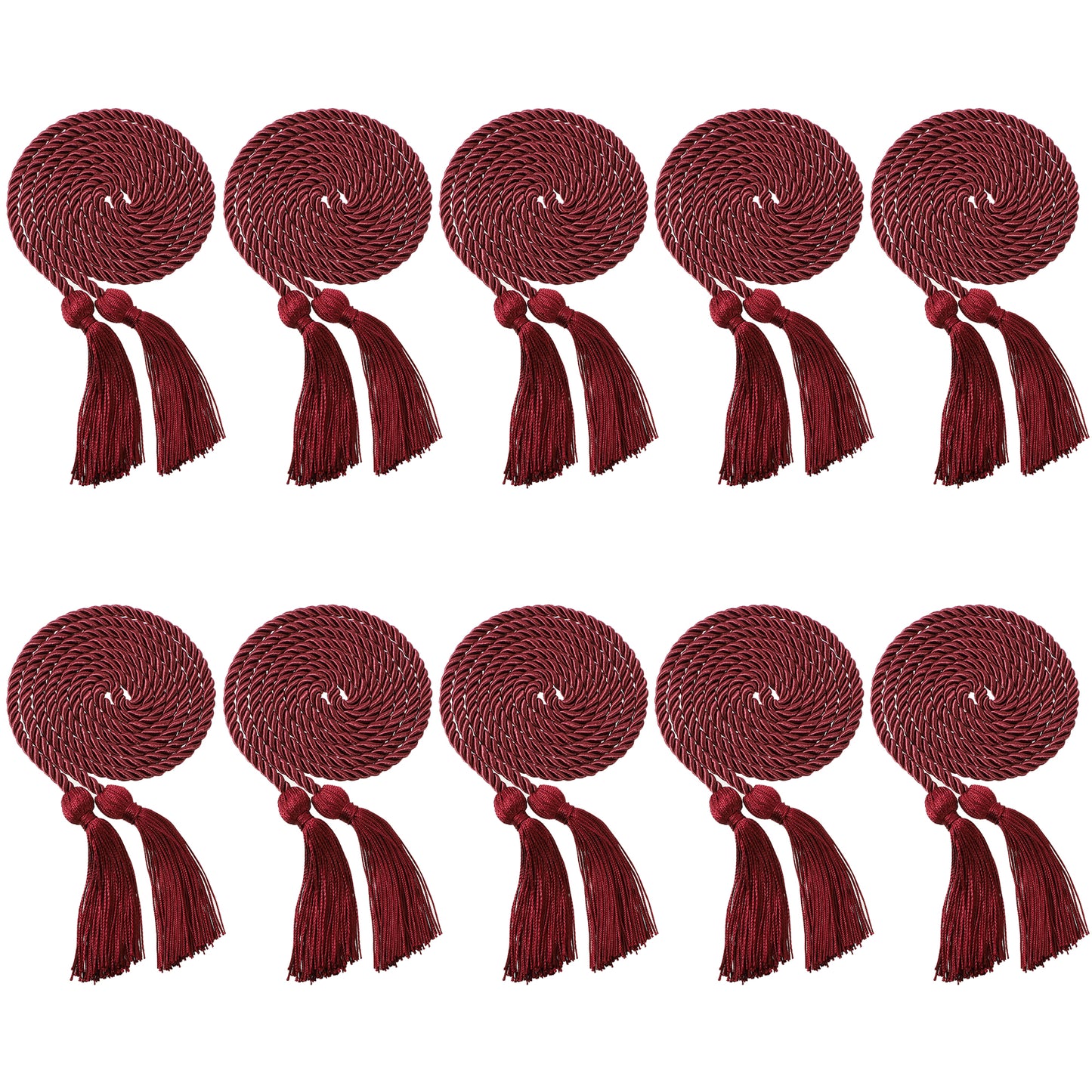 Newrara 10PCS Graduation Solid Braided Honor Cords 68 Inches Long