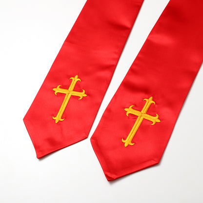 Newrara Traditional Church Choir Stole with Embroidered Cross 60''