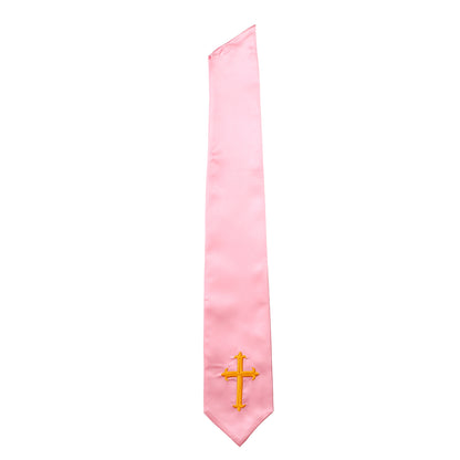 Newrara Traditional Church Choir Stole with Embroidered Cross 60''