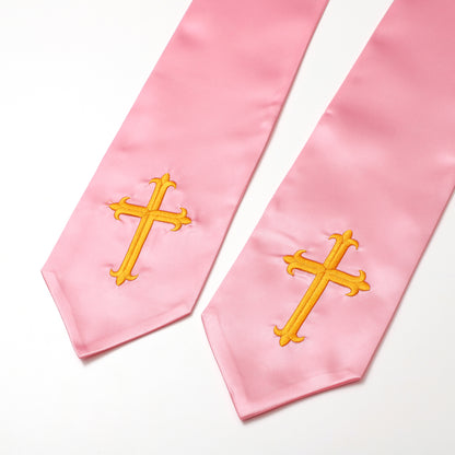 Newrara Traditional Church Choir Stole with Embroidered Cross 60''