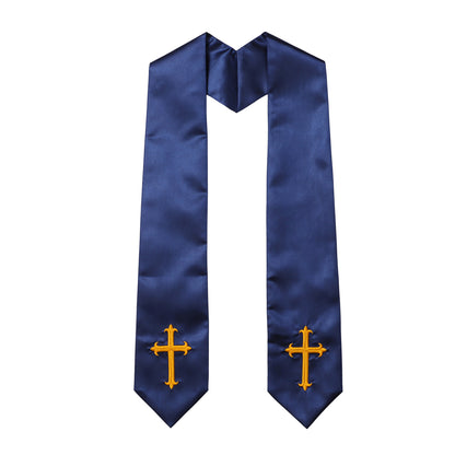 Newrara Traditional Church Choir Stole with Embroidered Cross 60''