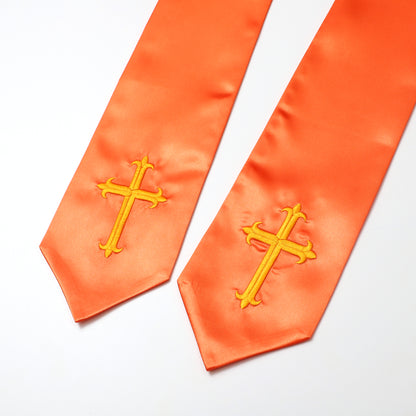 Newrara Traditional Church Choir Stole with Embroidered Cross 60''