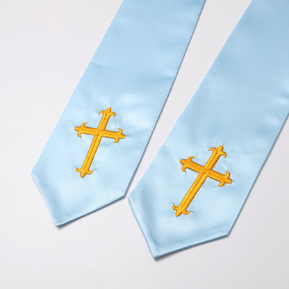 Newrara Traditional Church Choir Stole with Embroidered Cross 60''
